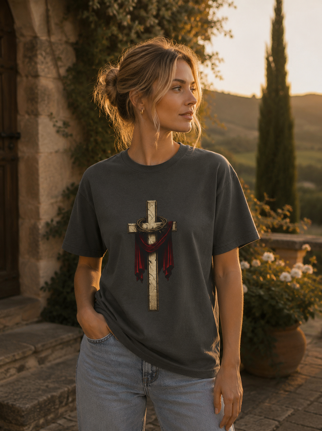 Redeemed Cross Christian T-Shirt | Premium Faith Streetwear Tee
