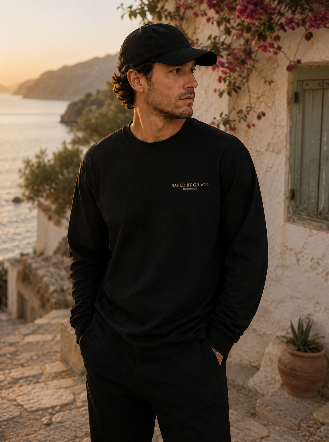 Jesus Saves Long Sleeve Tee | Minimal Faith Streetwear