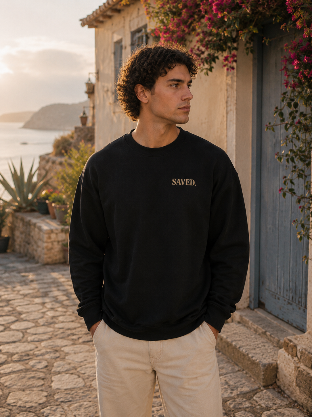 Saved Heavy Blend Crewneck Sweatshirt | Minimal Christian Streetwear