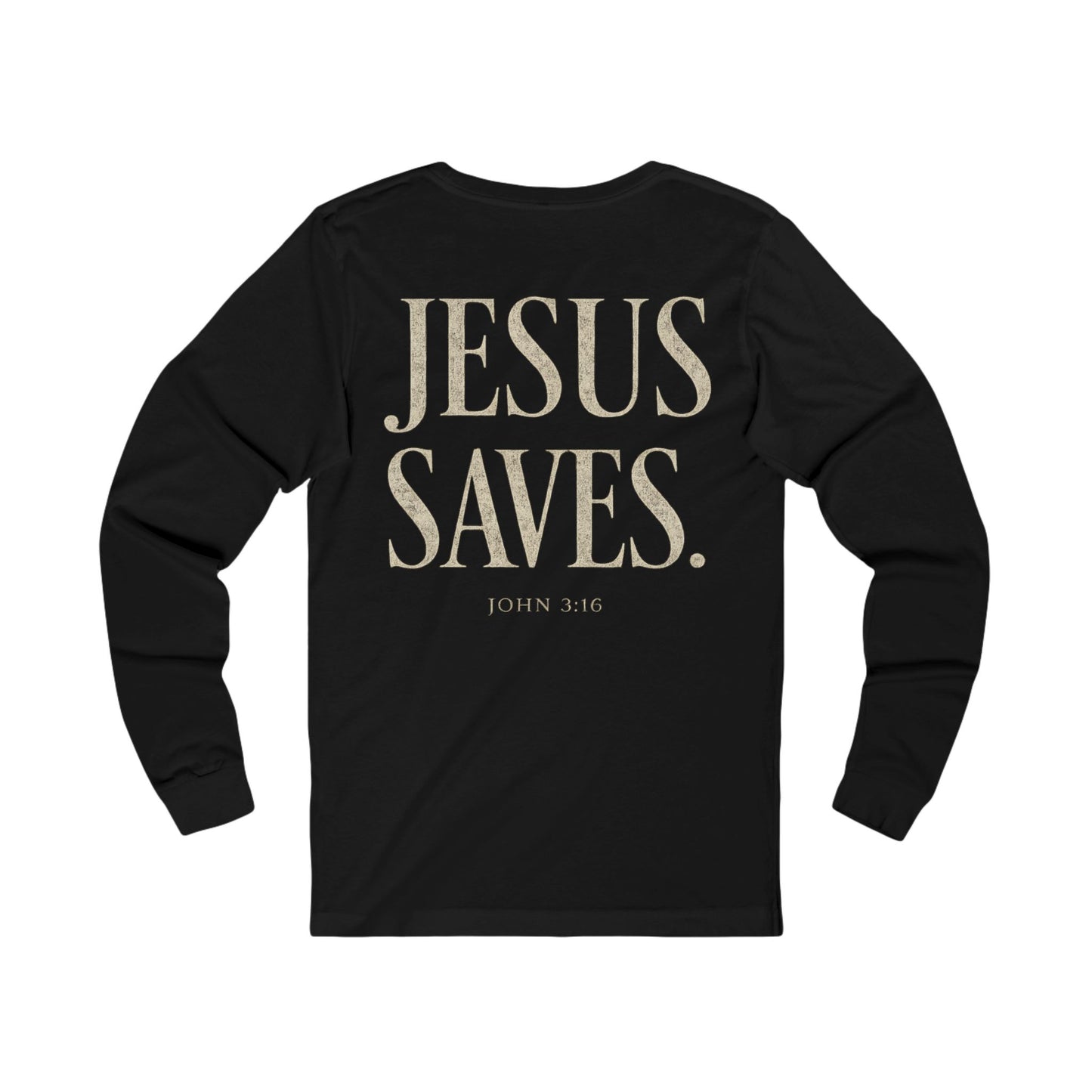 Jesus Saves Long Sleeve Tee | Minimal Faith Streetwear